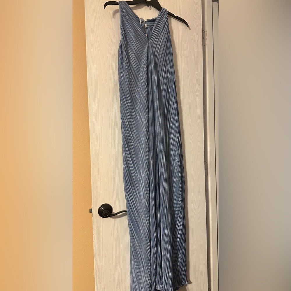 Baevely Elegant Blue Pleated long dress